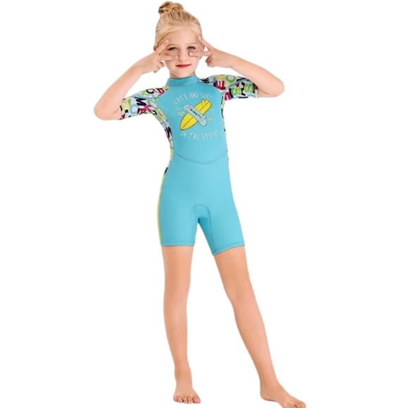 NWOT Dive & Sail Kids Wetsuit  Thermal Neoprene One Piece Short Sleeves XL - Picture 1 of 13